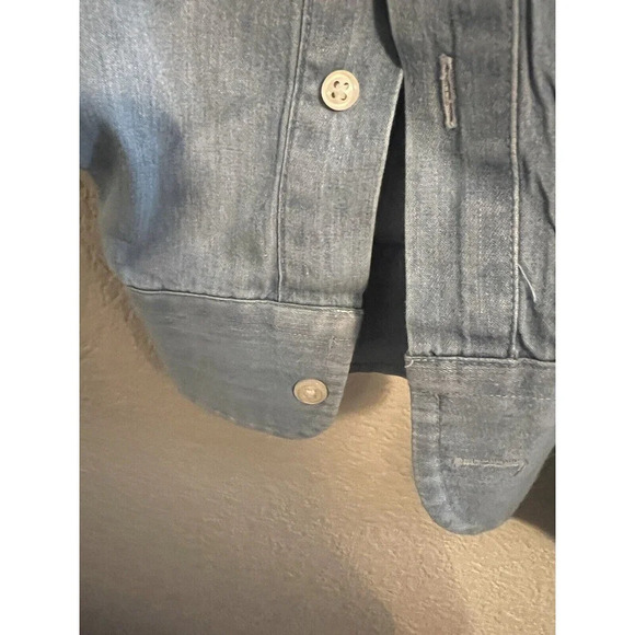 Chaps Ralph Lauren denim shirt men's XL extra large blue long sleeve Vintage - Picture 10 of 12